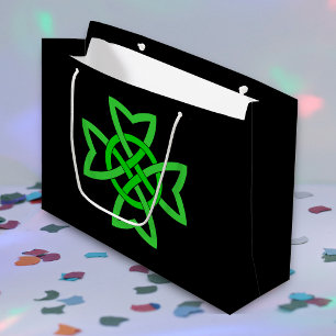 Irish Green Celtic Knot Large Gift Bag