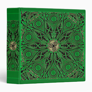 irish Green Celtic Triskele Mandala Binder