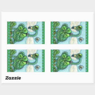 IRISH GREEN FLAMINGO, CUTE HAPPY ST. PATRICK'S DAY STICKER