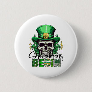 Irish Green Let The Shenanigans Begin Retro St Pat 2 Inch Round Button