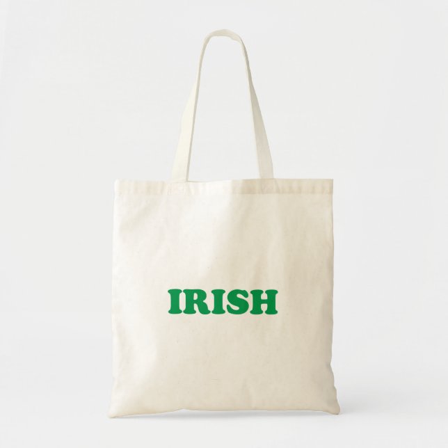 Irish green modern Typography St. Patrick's Day Tote Bag (Front)