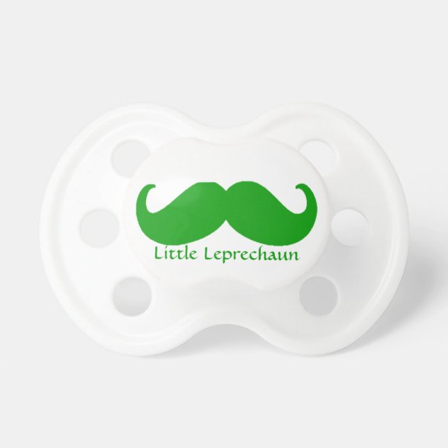 Irish green moustache and little leprechaun pacifier (Front)