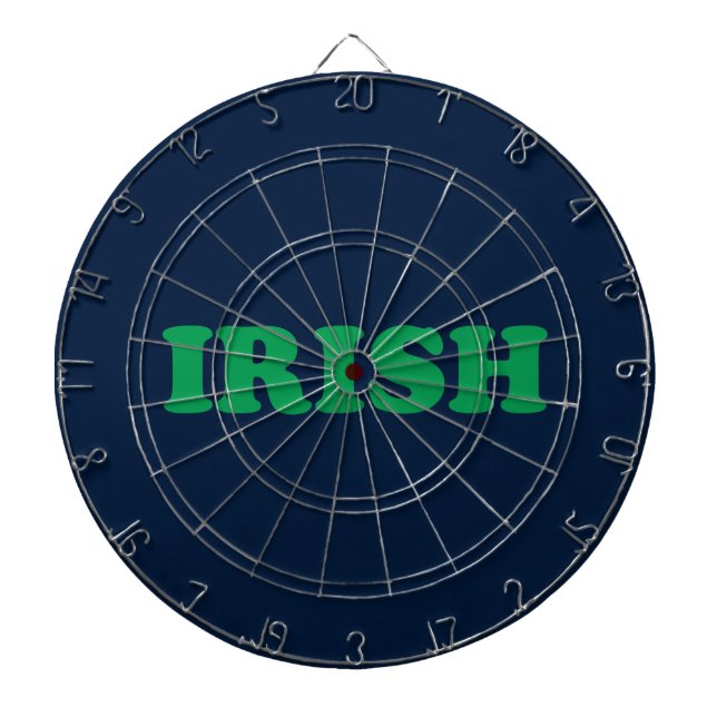 Irish Green navy blue modern Saint Patrick's Day  Dartboard (Front)