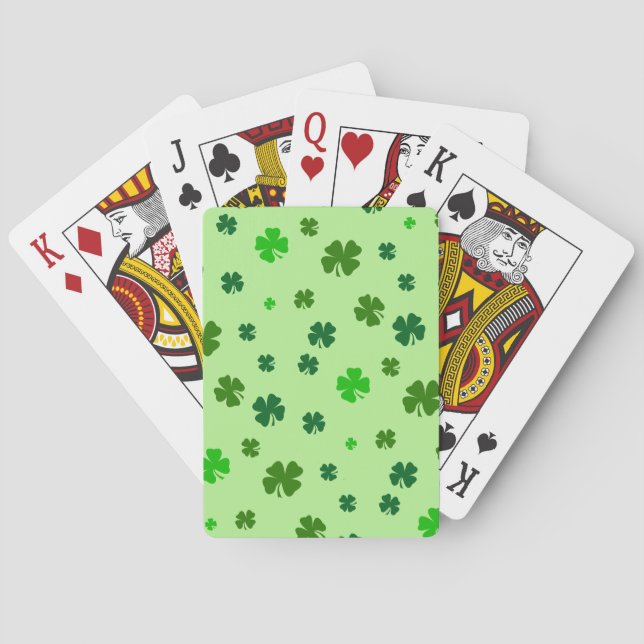 Irish Green Shamrock Playing Cards (Back)