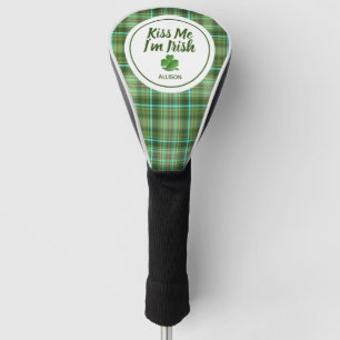 Irish Green Shamrock St Patricks Day Monogram Golf Head Cover