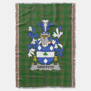  Irish Griffith Coat of Arms Family Crest Ireland Throw Blanket