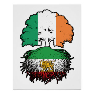 Irish Grown Iranian Roots Lion and Sun Poster