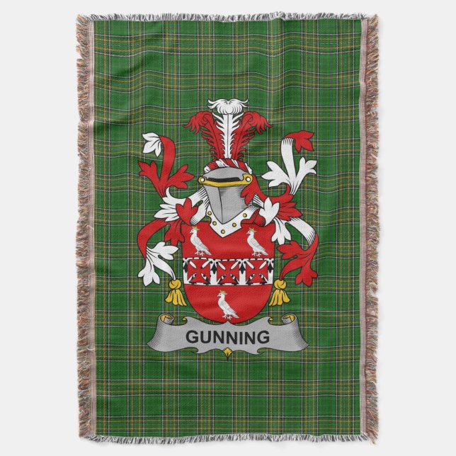  Irish Gunning or O_Gunning Coat of Arms Family Cr Throw Blanket (Front Vertical)