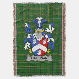  Irish Halligan or O_Halligan Coat of Arms Family  Throw Blanket