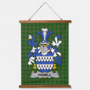 Irish Hamill Coat of Arms Family Crest Hanging Tapestry