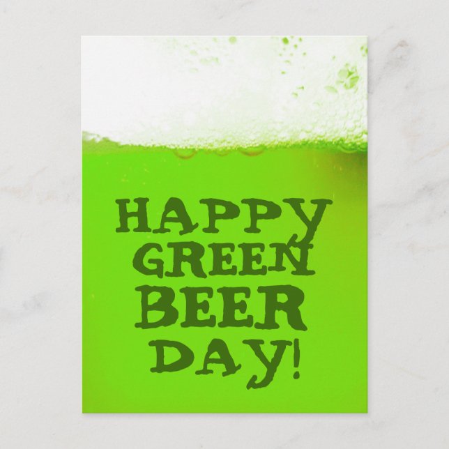 Irish Happy Green Beer Day Postcard (Front)