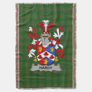 Irish Hardy Coat of Arms Family Crest Ireland Throw Blanket