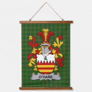 Irish Hare or O_Hare Coat of Arms Family Crest Hanging Tapestry