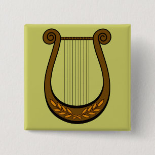 Irish Harp 2 Inch Square Button