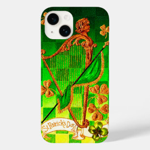 IRISH HARP, GREEN GOLD SHAMROCKS St Patrick's Day Case-Mate iPhone 14 Case