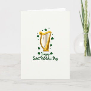 Irish Harp Happy Day Card