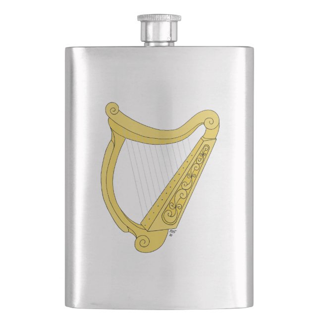 Irish Harp Hip Flask (Front)