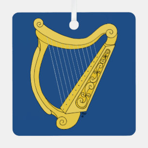 Irish Harp Metal Ornament