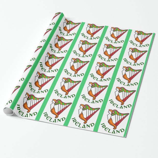 Irish Harp wrapping paper (Unrolled)