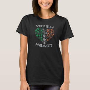 Irish Heart Ireland Flag Shamrocks For St Patricks T-Shirt