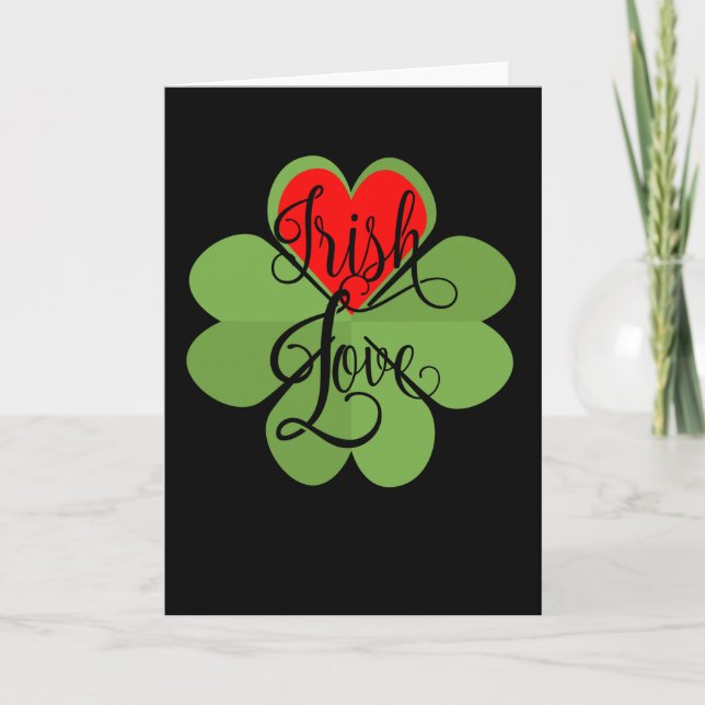 Irish Heart Love Shamrock Love Gift Card (Front)