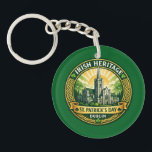 Irish Heritage - Dublin Keychain<br><div class="desc">A compact keychain featuring a striking Irish heritage emblem inspired by Dublin landmarks and Celtic artistry. The detailed design with shamrocks and classic Irish colors makes it a meaningful everyday accessory or a memorable souvenir for lovers of Irish culture.</div>