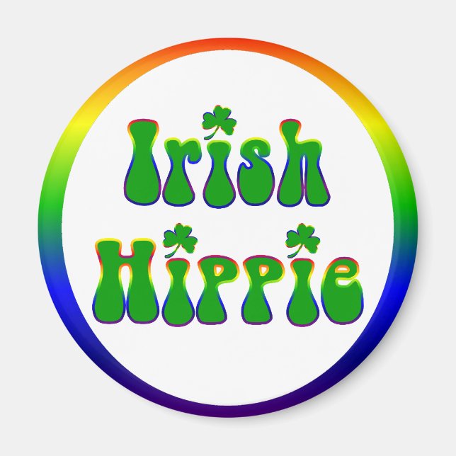 Irish Hippie Round Magnet (Front)