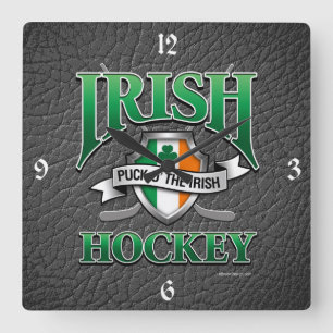 Irish Hockey Square Wall Clock