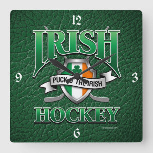 Irish Hockey Square Wall Clock