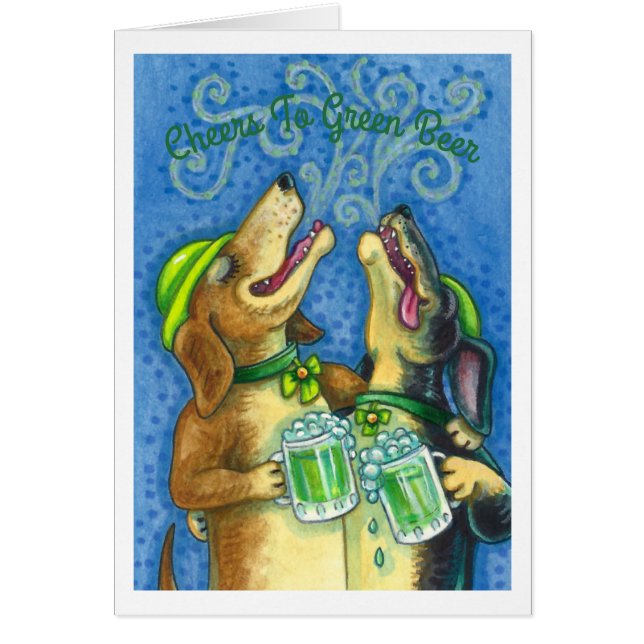 IRISH HOUNDS ST. PATRICK'S DAY DOG NOTE CARD Blank (Front)