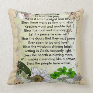 Irish House Blessing square pillow