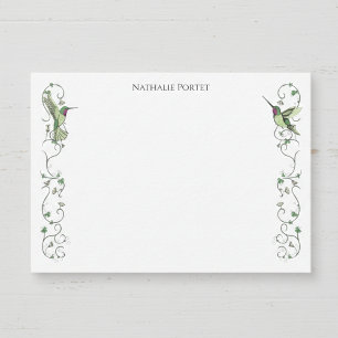 Irish Hummingbird Clover Vine Card