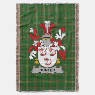 Irish Hunter Coat of Arms Family Crest Ireland Throw Blanket