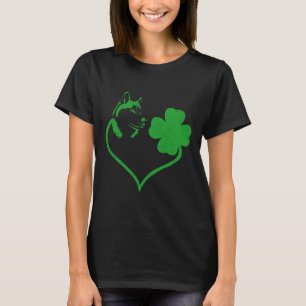 Irish Husky Face Shamrock St Patricks Day Dog Owne T-Shirt