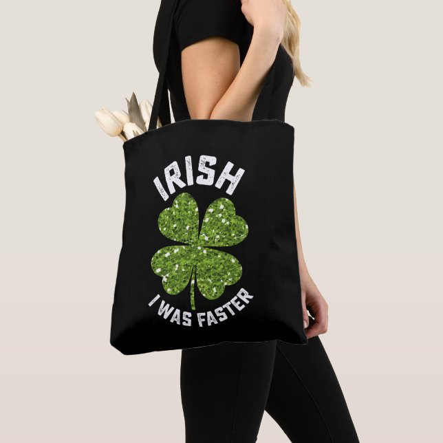 Irish I Was Faster Running Run St Patrick's Day Tote Bag (Close Up)