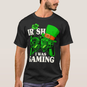 Irish I Was Gaming Controller Boys Gamer St Patric T-Shirt