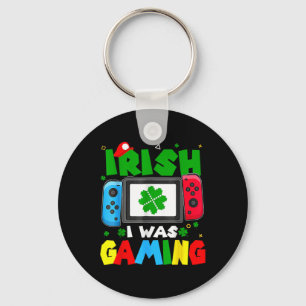 Irish I Was Gaming Funny St Patricks Day Gamer Boy Keychain