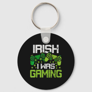 Irish I Was Gaming Funny St Patricks Day Gamer Boy Keychain
