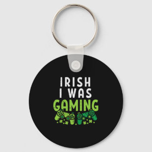 Irish I Was Gaming Funny St Patricks Day Gamer Boy Keychain
