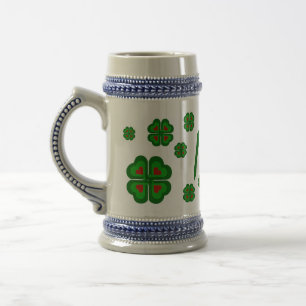 Irish, Ireland shamrock, clover Beer Stein