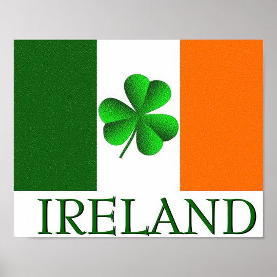 Irish Ireland Shamrock Flag Colours Poster