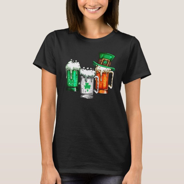 Irish Irish Holiday Irish Beer Shamrock Beer T-Shirt (Front)