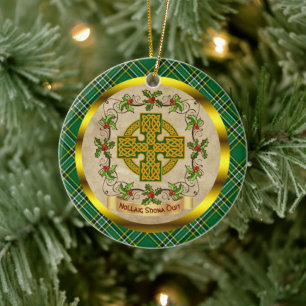 Irish Irish National Tartan  Christmas Ceramic Ornament
