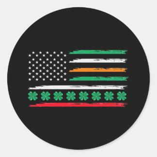 Irish Italian American Flag Ireland Italy Pride Classic Round Sticker