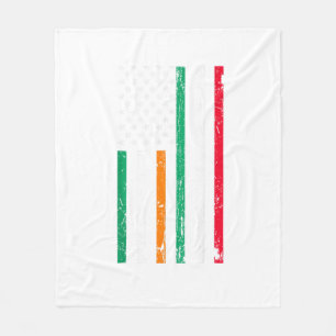 Irish Italian American Flag Ireland Italy ST PATRI Fleece Blanket
