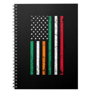 Irish Italian American Flag Ireland Italy ST PATRI Notebook