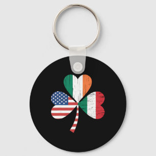 Irish Italian American Flag Ireland Italy Usa Patr Keychain