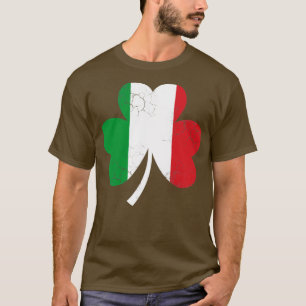 Irish Italian Flag Shamrock Heritage St Patricks D T-Shirt