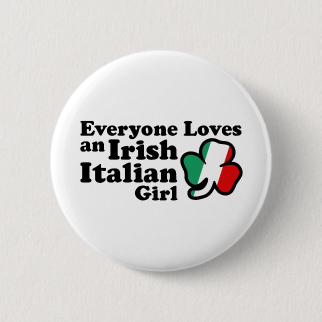 Irish Italian Girl 2 Inch Round Button (Front)