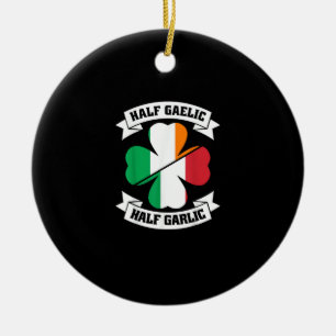 Irish Italian Half Gaelic Half Garlic Saint Patric Ceramic Ornament